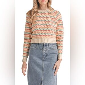 All in Favor - Rainbow Stripe Sweater - Size S